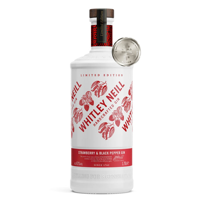 Whitley Neill Strawberry & Black Pepper Gin Extra Large 1.75 Litre - City of London Distillery